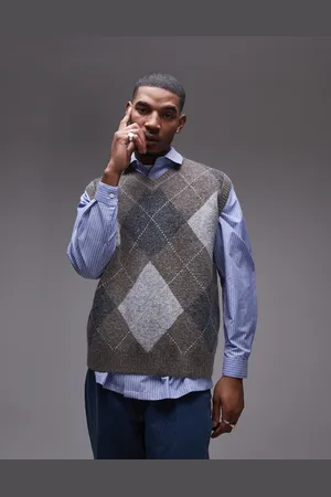 Topman V-neck knitted vest in