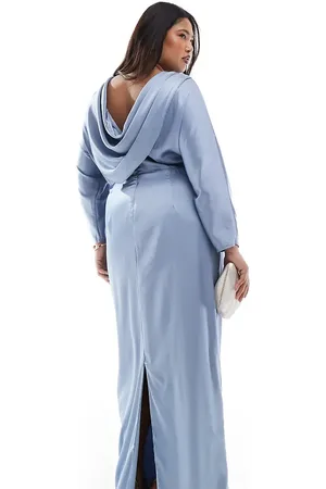 TFNC Bridesmaid cowl back maxi dress in