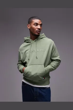 Tommy Hilfiger Tonal logo hoodie in washed green