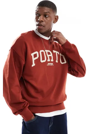 New Look Oversized Porto sweatshirt in -Orange
