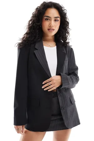 ASOS Oversized blazer in charcoal colour block (part of a set)