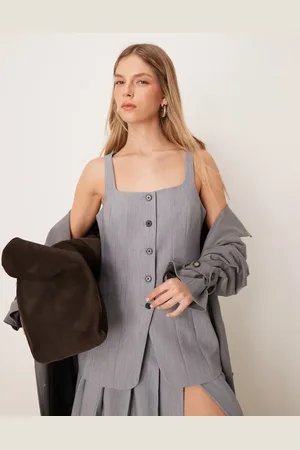 ASOS Crosshatch corset waistcoat in (part of a set)