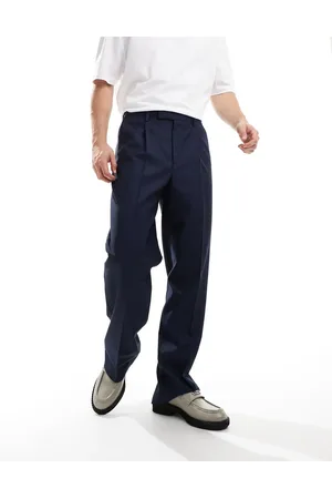 ASOS Smart wide leg pants with front pleat in -Grey