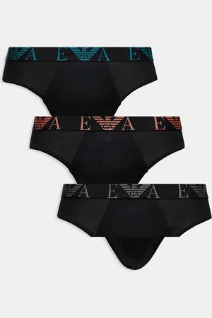 Emporio Armani Bodywear 3 pack bold monogram logo briefs in black