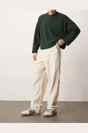 ASOS Straight fit cord pants in -White
