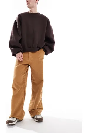 ASOS Super baggy cord pants in tan-Neutral