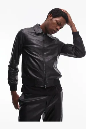 AllSaints Gen leather bomber jacket in