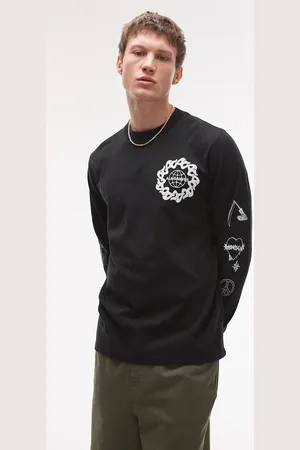 AllSaints Orbital patch graphic long sleeve t-shirt in