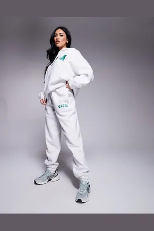 Kaiia Sport embroidered logo cuffed trackies in grey marl (part of a set)