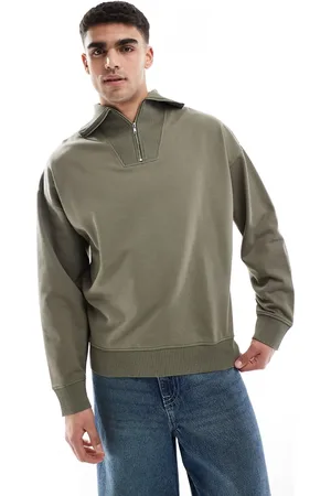 New Look 1/4 zip rib neck jumper in