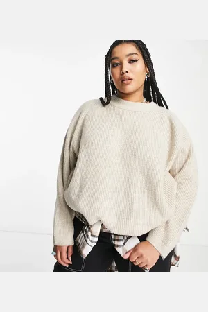 ONLY Ribbed crew neck jumper in -Neutral