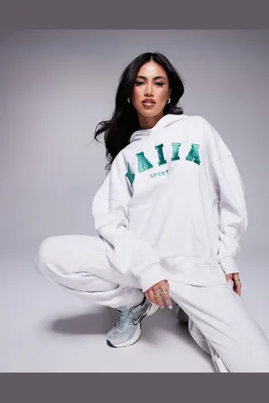 Kaiia Sport embroidered logo hoodie in grey marl (part of a set)