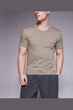 HUGO BOSS 3 pack logo t-shirts in black / light green / brown-Multi