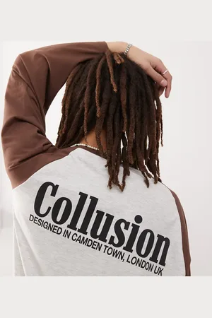 COLLUSION Raglan t-shirt in brown and marl
