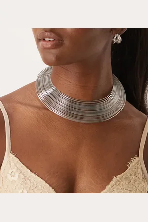DesignB London Wire statement collar necklace in