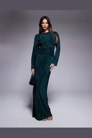 ASOS Plisse maxi dress in -Green