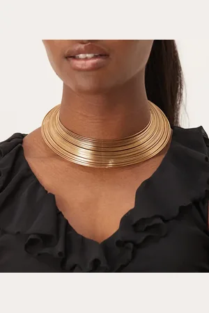 DesignB London Wire statement collar necklace in