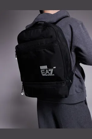 EA7 Armani logo backpack in black