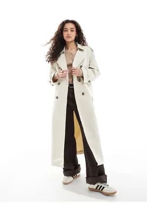 VERO MODA Longline belted trench coat in -Neutral