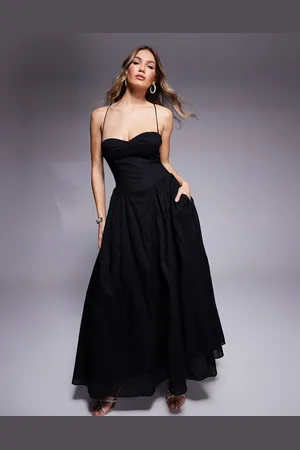 Bardot Tie back corset maxi dress in