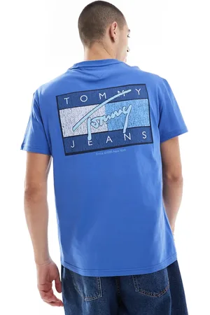 Tommy Hilfiger Flag back print graphic t-shirt in blue