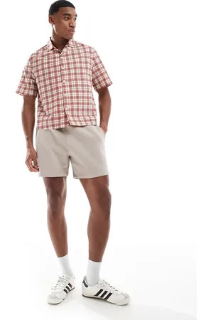 Hollister 8" loose fleece shorts in -Neutral