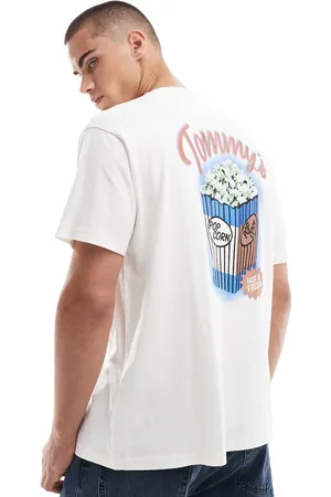 Tommy Hilfiger Popcorn back print graphic t-shirt in off white