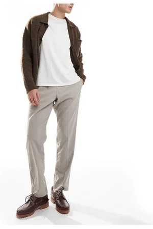 JACK & JONES Drawstring smart tapered loose pants in -Neutral