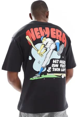 New Era Baseball graphic back print t-shirt in