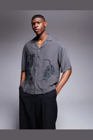 River Island Dragon embroidery shirt in