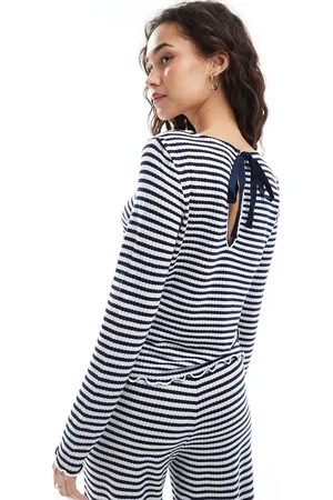 Object Long sleeve ribbed jersey top in (part of a set)-Multi