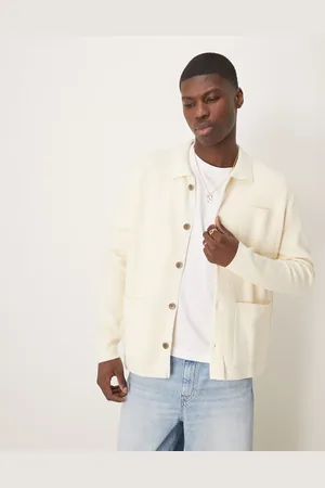 SELECTED Knitted cardigan with pockets in cream-White