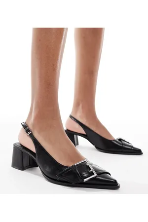 Stradivarius Slingback heeled shoes with buckle detail in