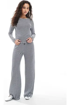 Object Wide leg ribbed jersey pants in (part of a set)-Multi