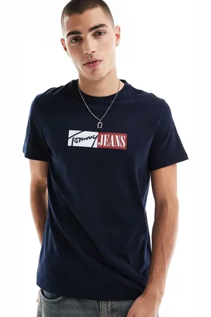 Tommy Hilfiger Block font logo t-shirt in navy