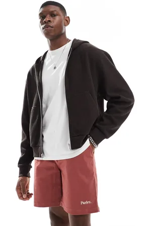 Parlez Wilmot drawstring logo shorts in rust-Orange