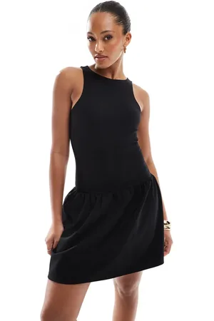 4th & Reckless Sleeveless racerneck drop waist mini dress in