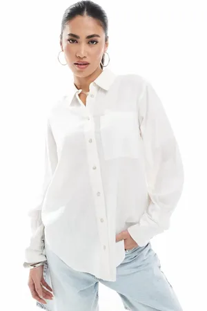 New Look Long sleeve linen shirt in