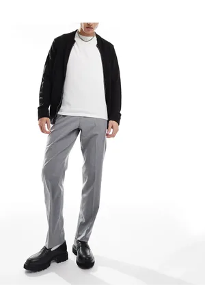 JACK & JONES Drawstring smart tapered loose pants in grey