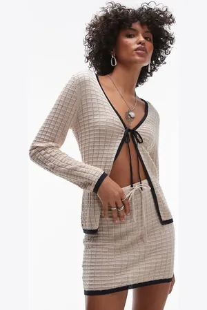 Rhythm Seaside long sleeve knit contrast top in (part of a set)-Neutral
