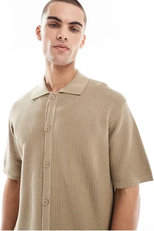 Bershka Button through knitted shirt in
