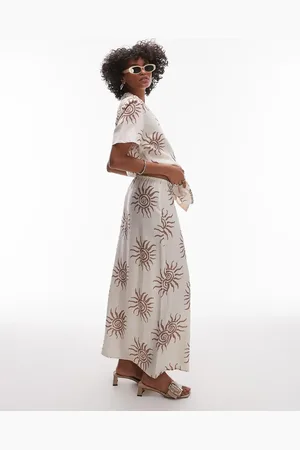Rhythm Seafarer maxi beach skirt in and brown (part of a set)