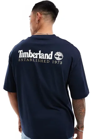 Timberland Large script logo back print oversized t-shirt in -Black