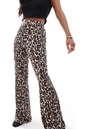 ONLY Ribbed flare pants in -Brown