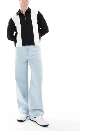 Another Influence Wide leg denim jeans in bleached blue