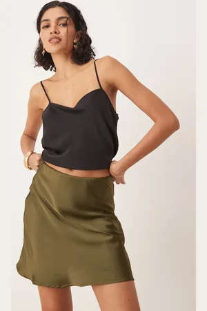 VILA Satin mini skirt in -Green