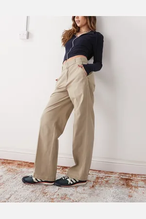 Dickies Riverbend relaxed wide leg work pants in light -Brown