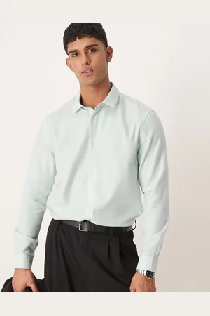 ASOS Formal easy iron regular shirt in herringbone texture in