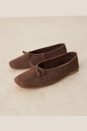 ASOS Landmark suede high-vamp ballets in brown