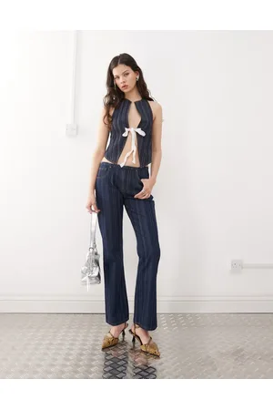 Lioness Low rise flared jeans in (part of a set)-Navy